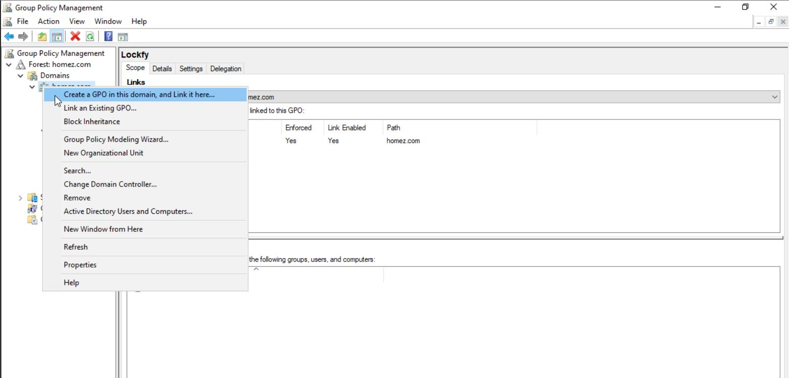 Open Group Policy Management