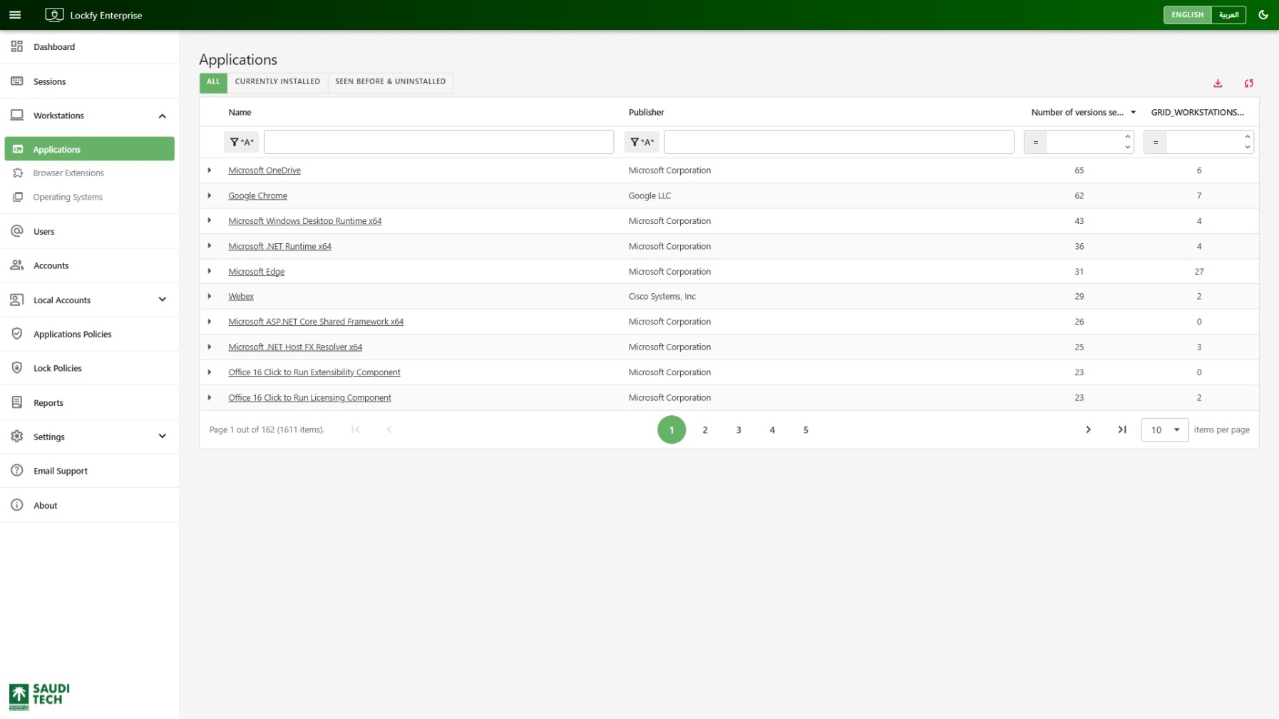 Applications List Page
