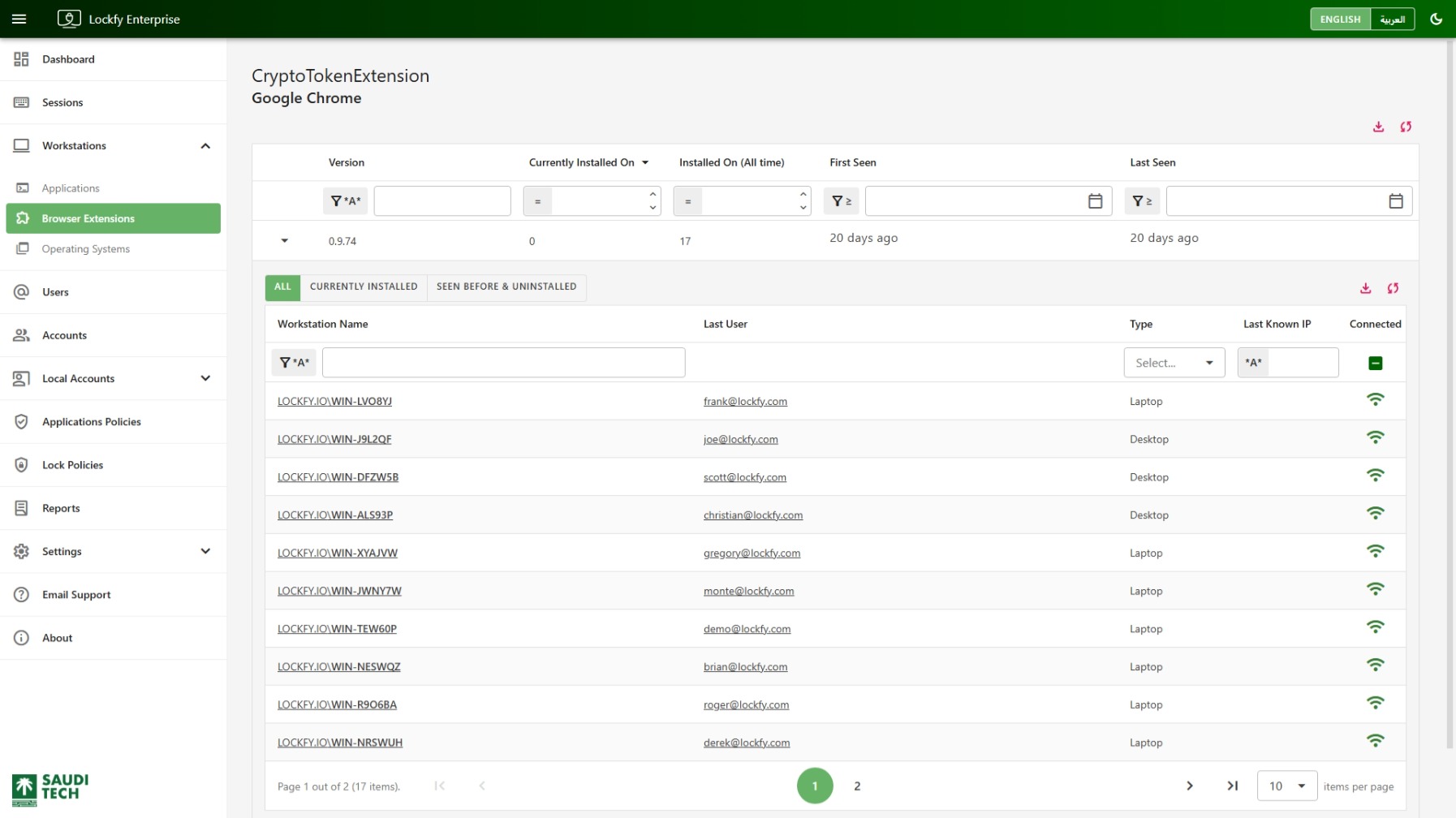 Browser Extension Details Page