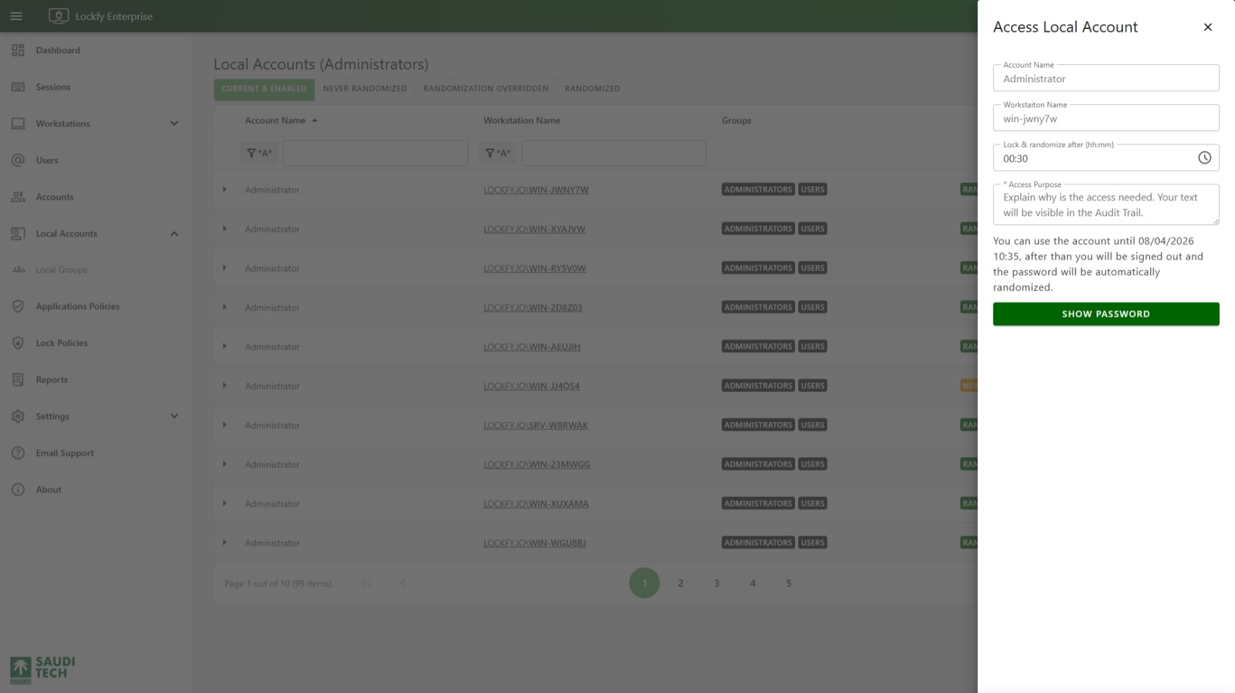 Access Local Account Password