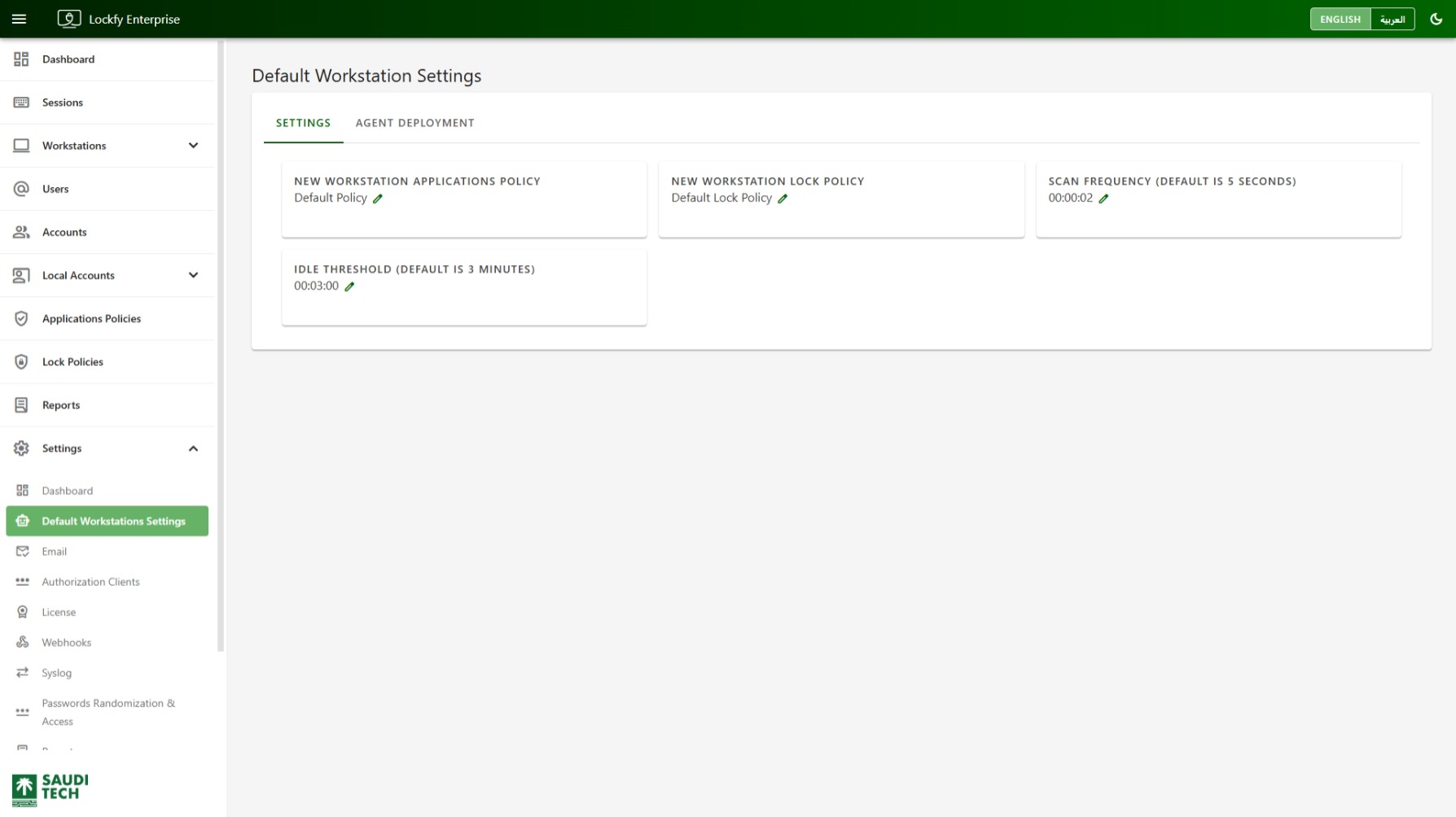 Default Workstation Settings